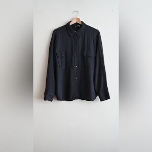 H&M Divided Linen Blend Button-Down Shirt – Size Large